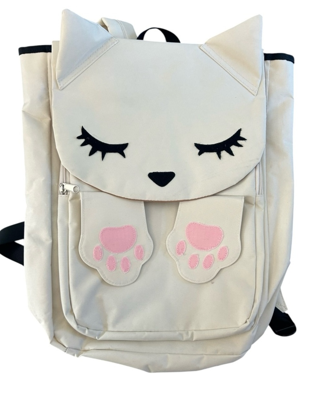 Cat Face Backpack Kawaii Japanese Style Lightweight Nylon School Travel Bag